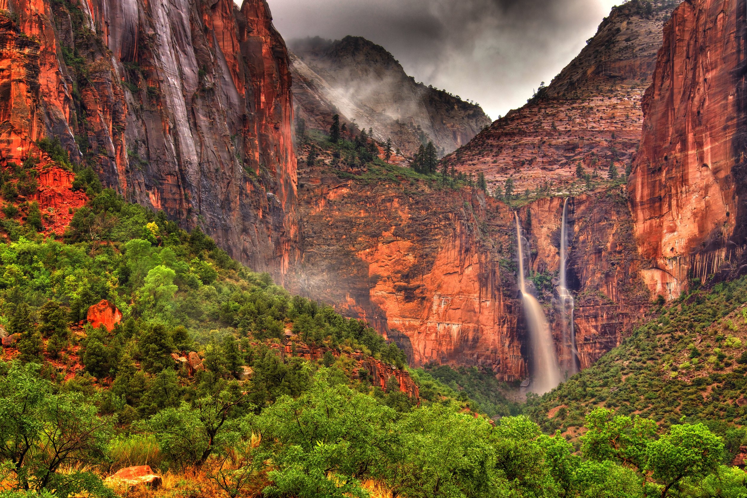 The national parks located in the united states and its territories are nothing short of impressive. Zion Double Waterfall Earljvandygriff Com